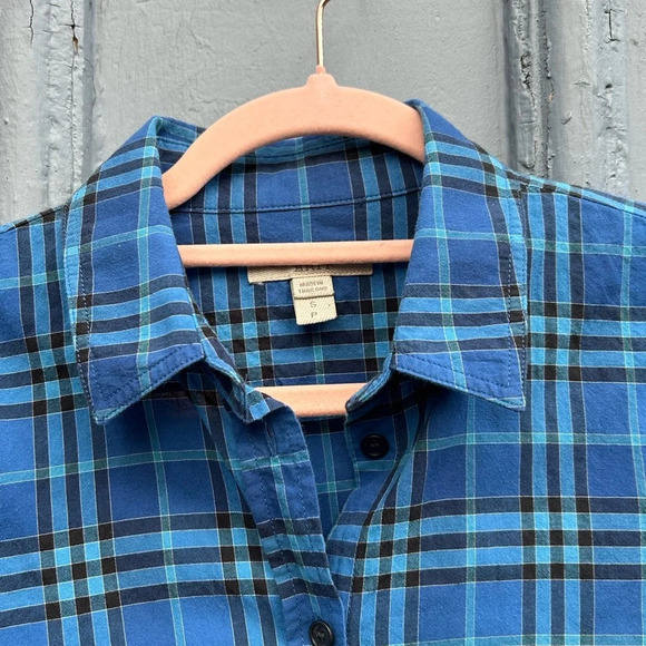 Burberry Blue Plaid Check Button Down Shirt, size Small - Picture 6 of 8